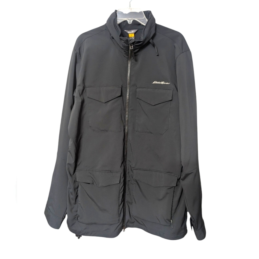 Eddie Bauer Travex Trek And Travel Dark Charcoal Grey Men's Black Utility Jacket